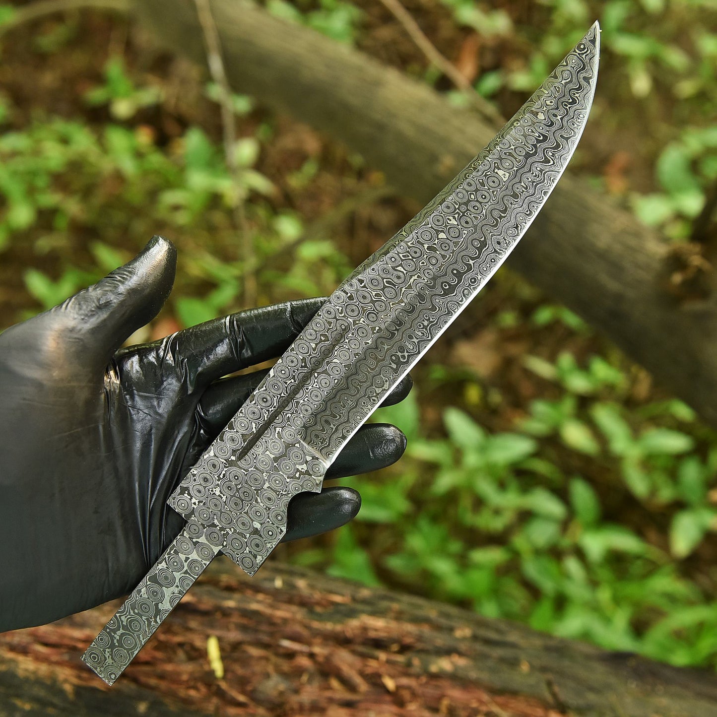 Custom Hand Forged Tactical Damascus Razor Razor Blade Blank Blade Knife
