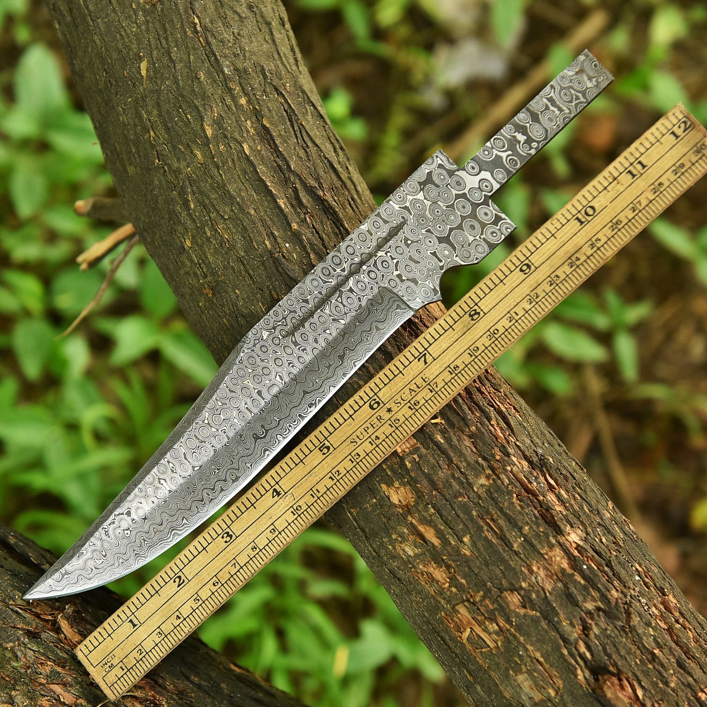 Custom Hand Forged Tactical Damascus Razor Razor Blade Blank Blade Knife