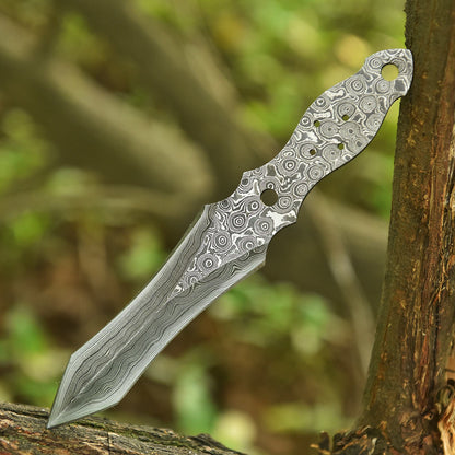 Hand Forged High Carbon Damascus Double Edge Dagger Blade Blank