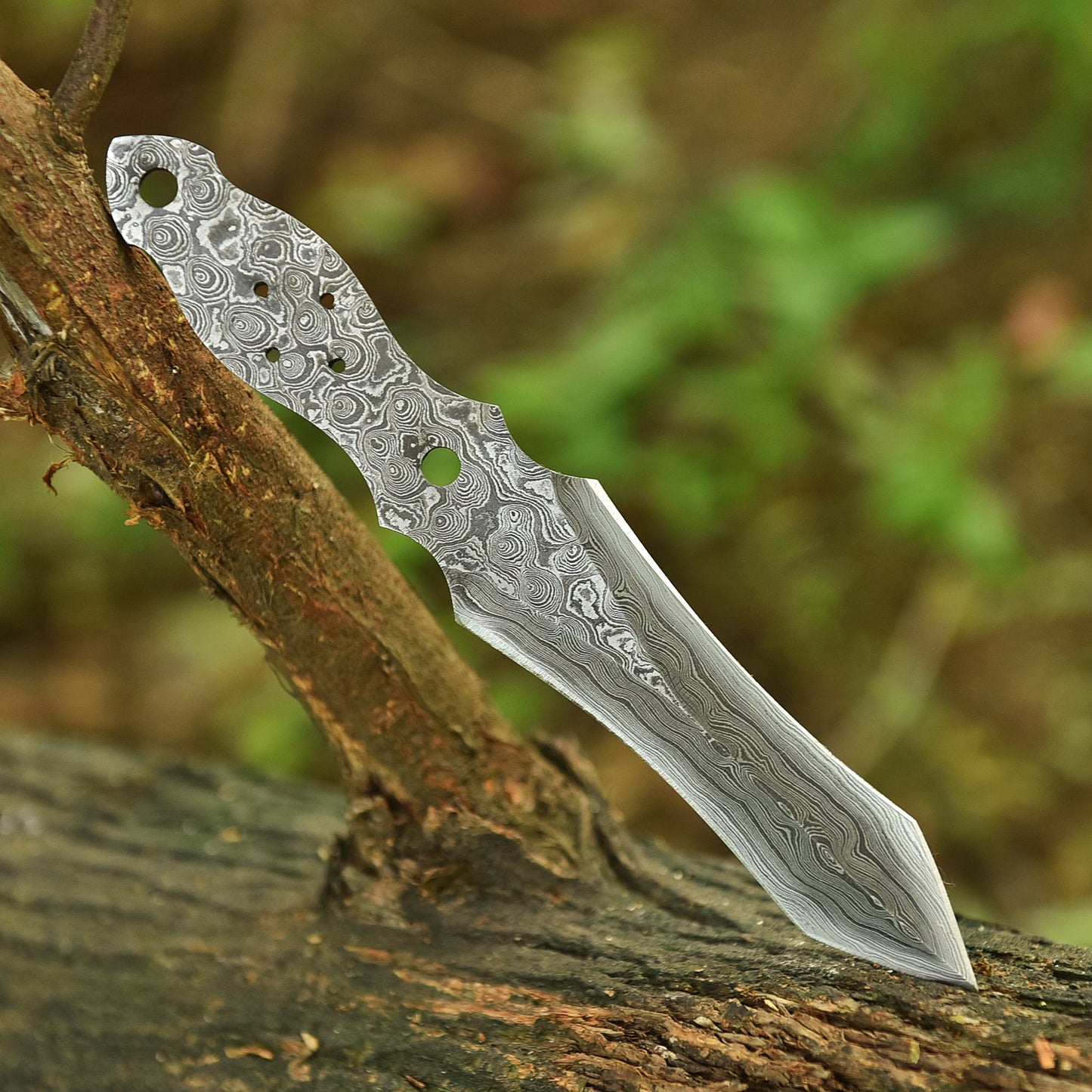 Hand Forged High Carbon Damascus Double Edge Dagger Blade Blank