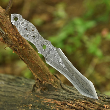 Hand Forged High Carbon Damascus Double Edge Dagger Blade Blank