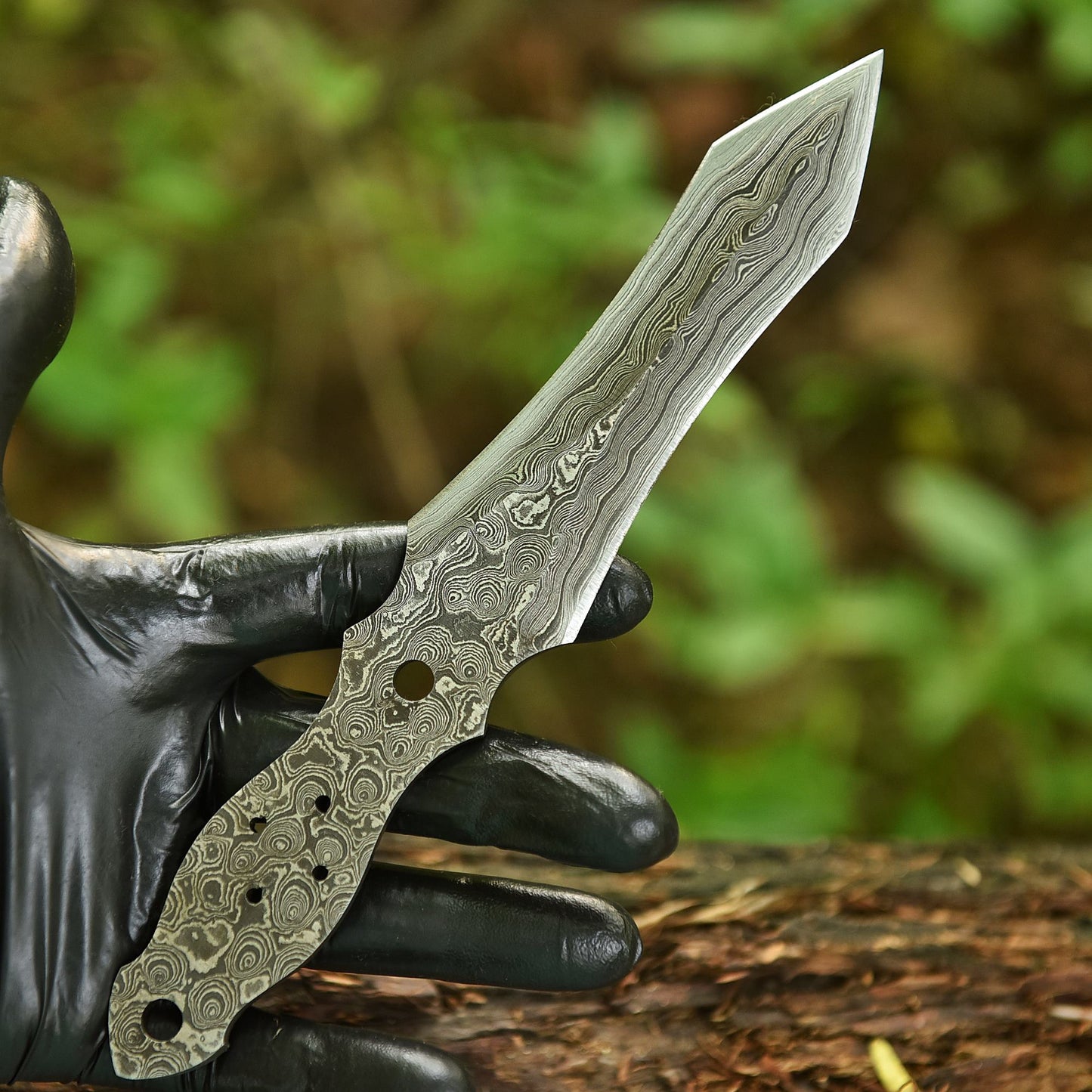 Hand Forged High Carbon Damascus Double Edge Dagger Blade Blank
