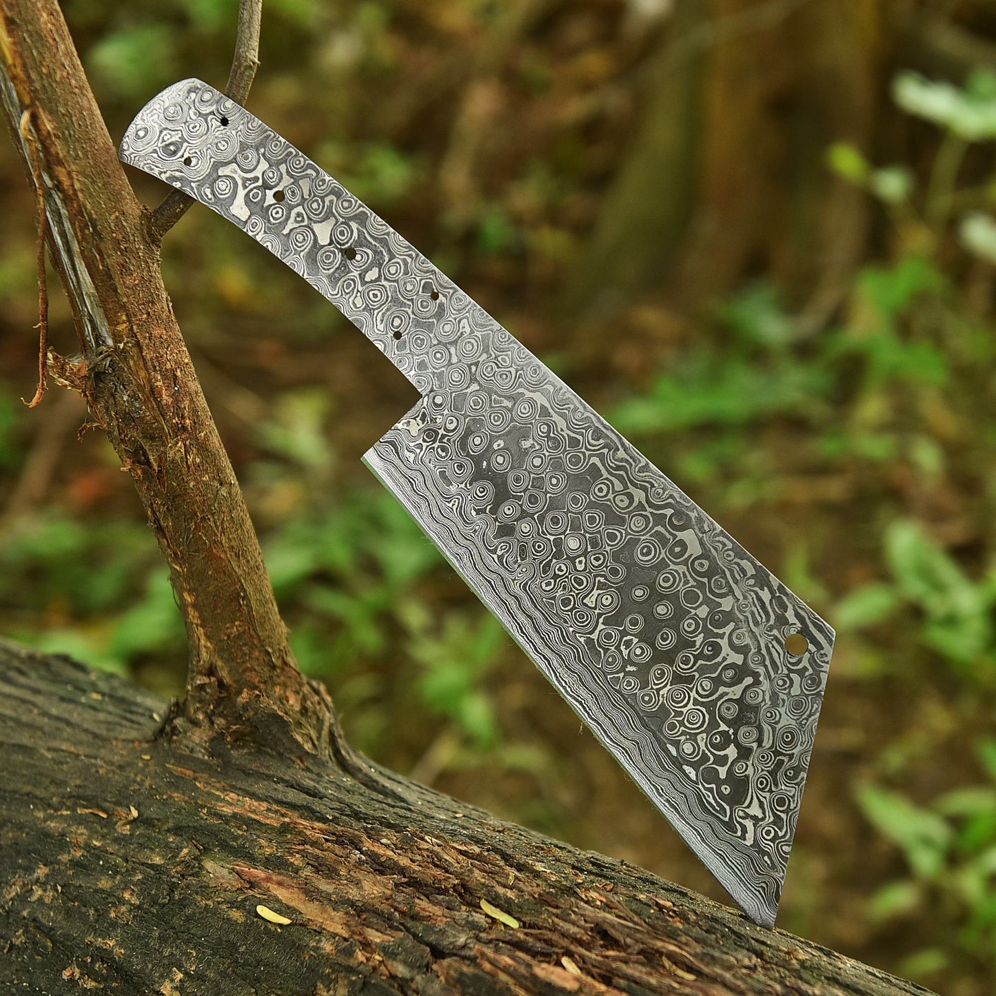 Elite Full Tang Handcrafted Damascus Steel Cleaver Knife Blank Blade