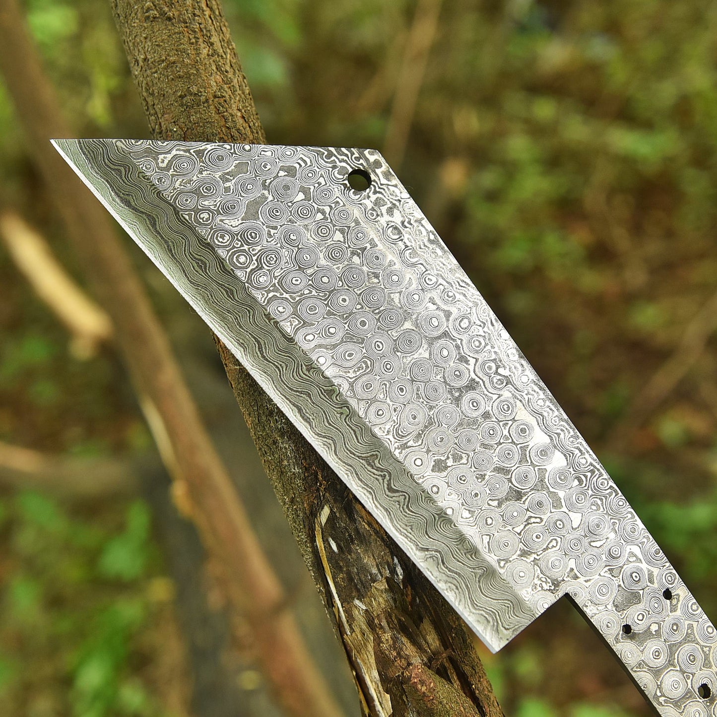 Elite Full Tang Handcrafted Damascus Steel Cleaver Knife Blank Blade