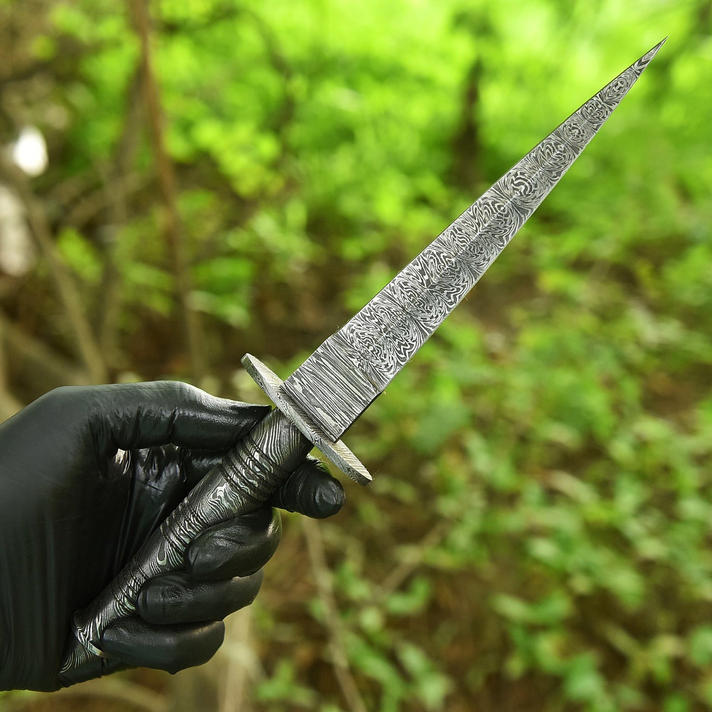 Handcrafted Damascus Steel Dagger Full Tang Fixed Blade Collector Knife