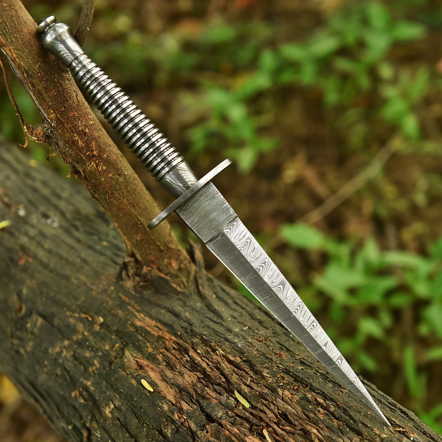 12" EDC Custom Handmade Damascus Steel Dagger Adventure Knife Full Tang
