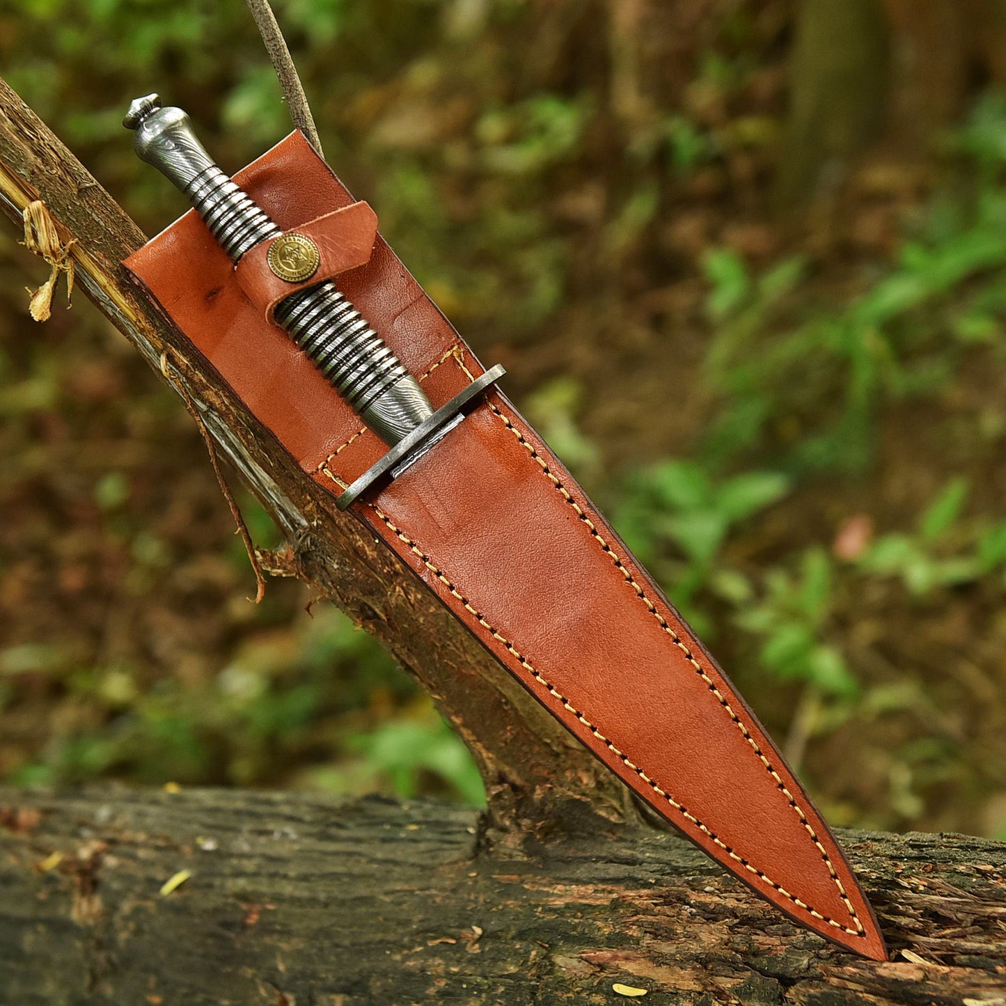 12" EDC Custom Handmade Damascus Steel Dagger Adventure Knife Full Tang