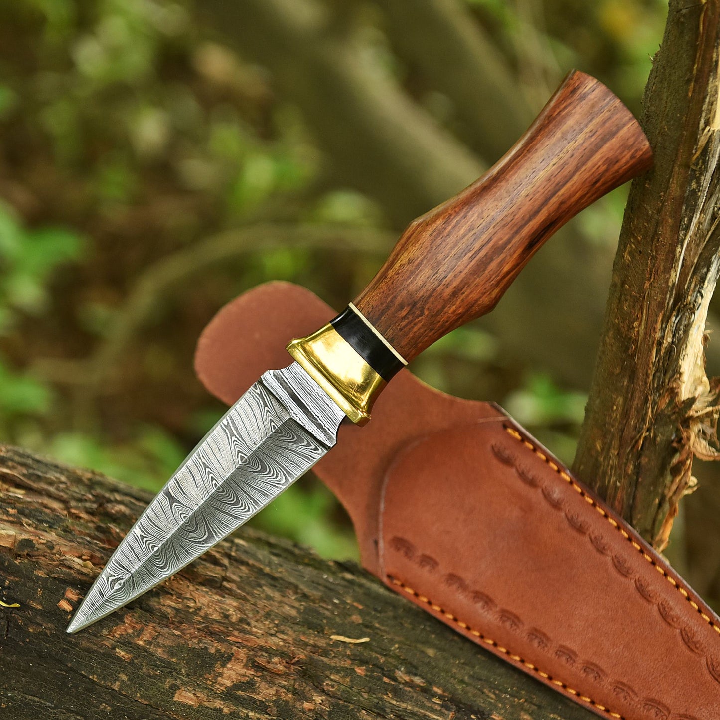 Elite Luxury Custom Handmade Damascus Double Edge Blade Dagger Knife