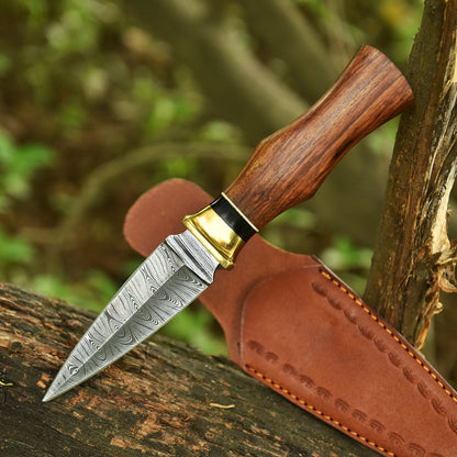 Elite Luxury Custom Handmade Damascus Double Edge Blade Dagger Knife