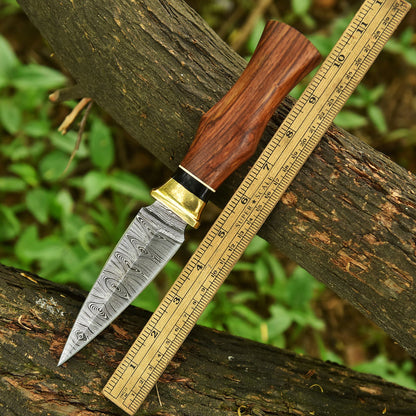 Elite Luxury Custom Handmade Damascus Double Edge Blade Dagger Knife