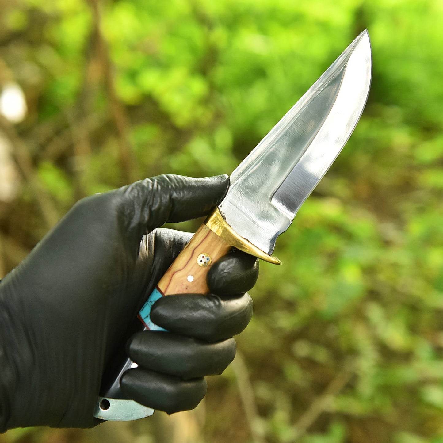 Hand Forged Full Tang Skinning Knife Wood D2 Steel Blade With Sheath