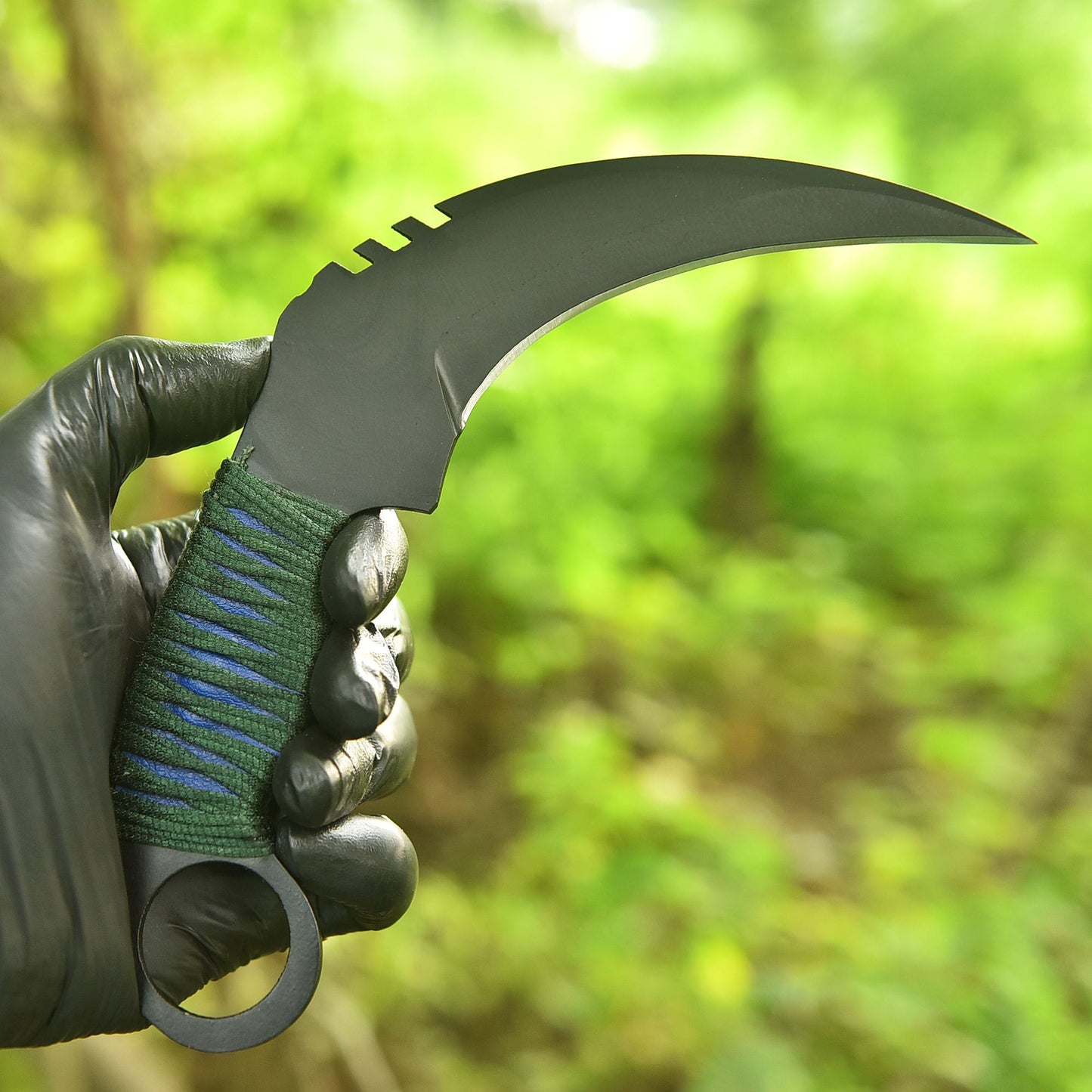 Hand Finished Tactical Carbon Steel Curved Blade Karambit Knife With Sheath