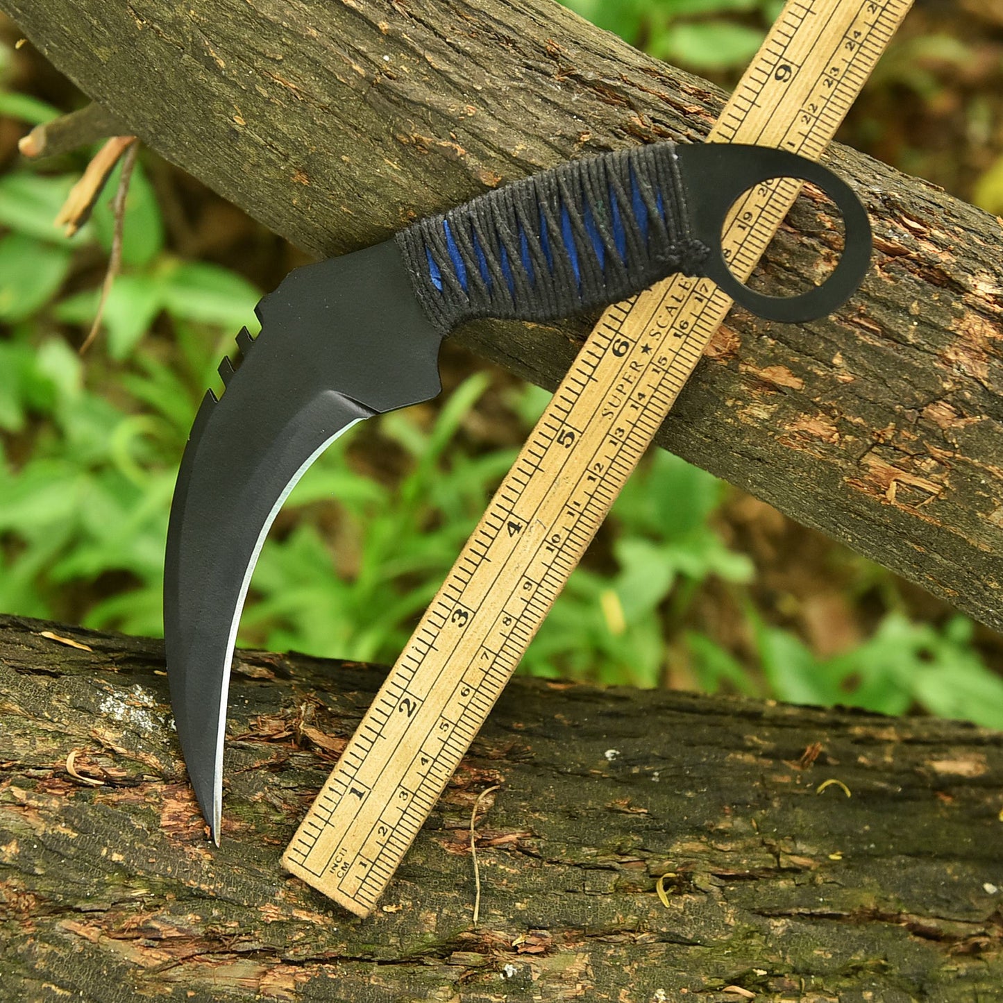 Handmade Elite Carbon Steel Curved Blade Karambit Knife Ring Handle EDC