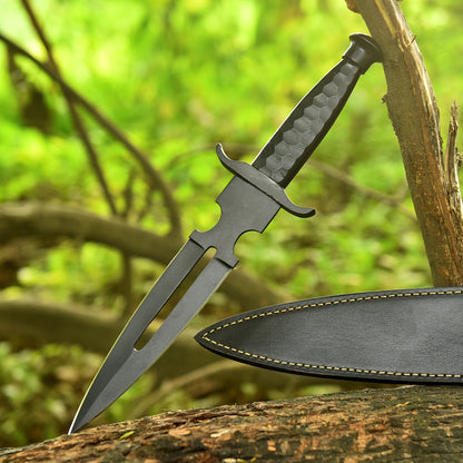 Elite Handmade Carbon Steel Double Edge Fixed Blade Dagger EDC Knife