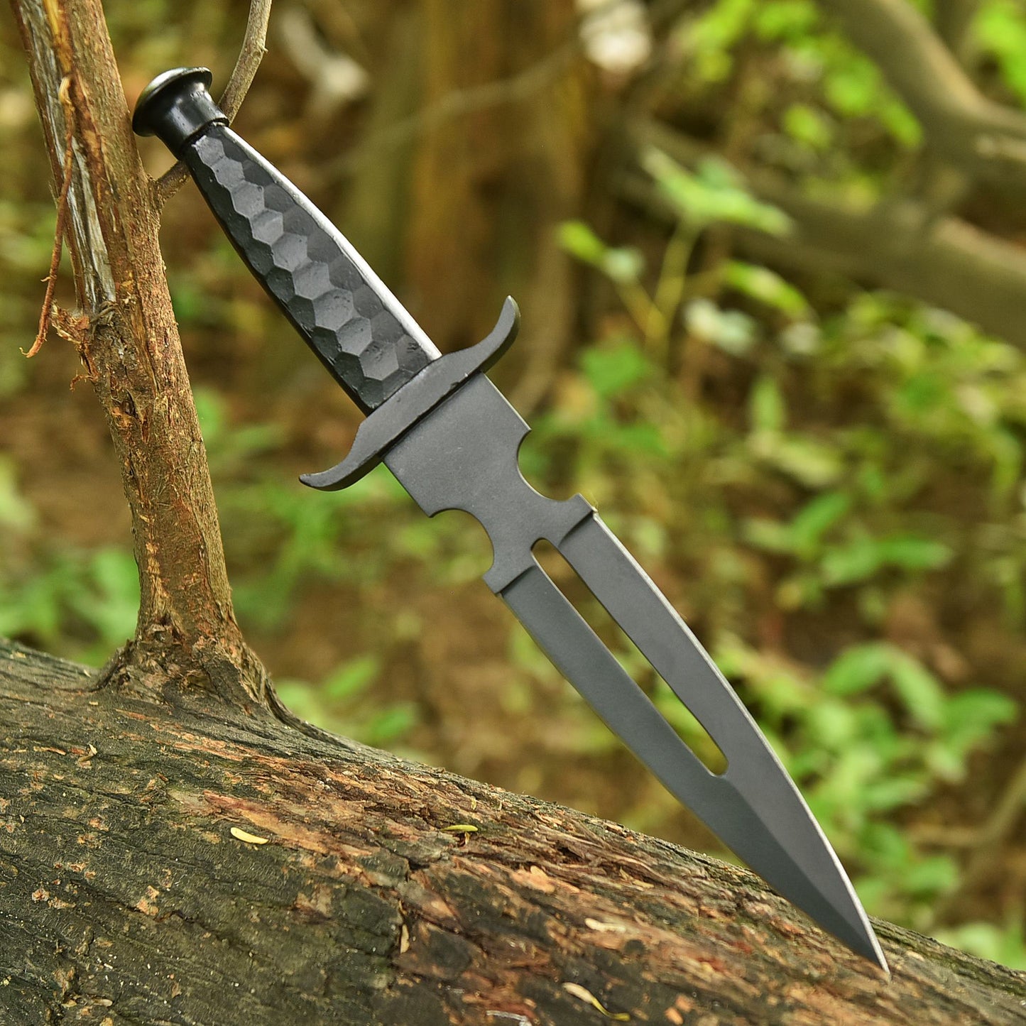 Elite Handmade Carbon Steel Double Edge Fixed Blade Dagger EDC Knife