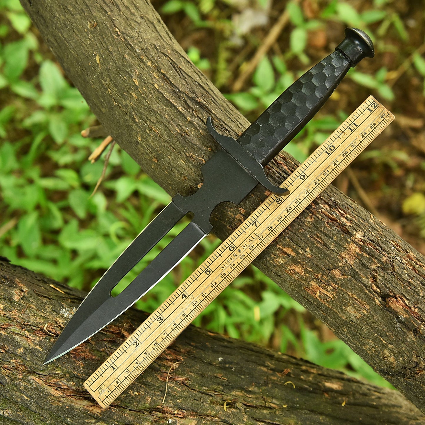 Elite Handmade Carbon Steel Double Edge Fixed Blade Dagger EDC Knife