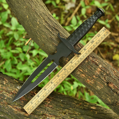Elite Handmade Carbon Steel Double Edge Fixed Blade Dagger EDC Knife