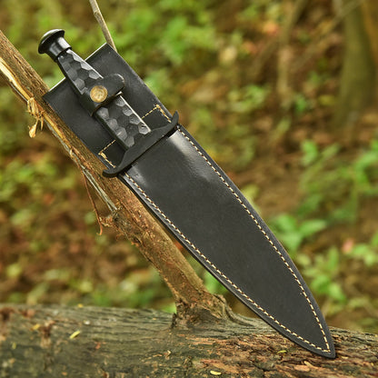 Elite Handmade Carbon Steel Double Edge Fixed Blade Dagger EDC Knife
