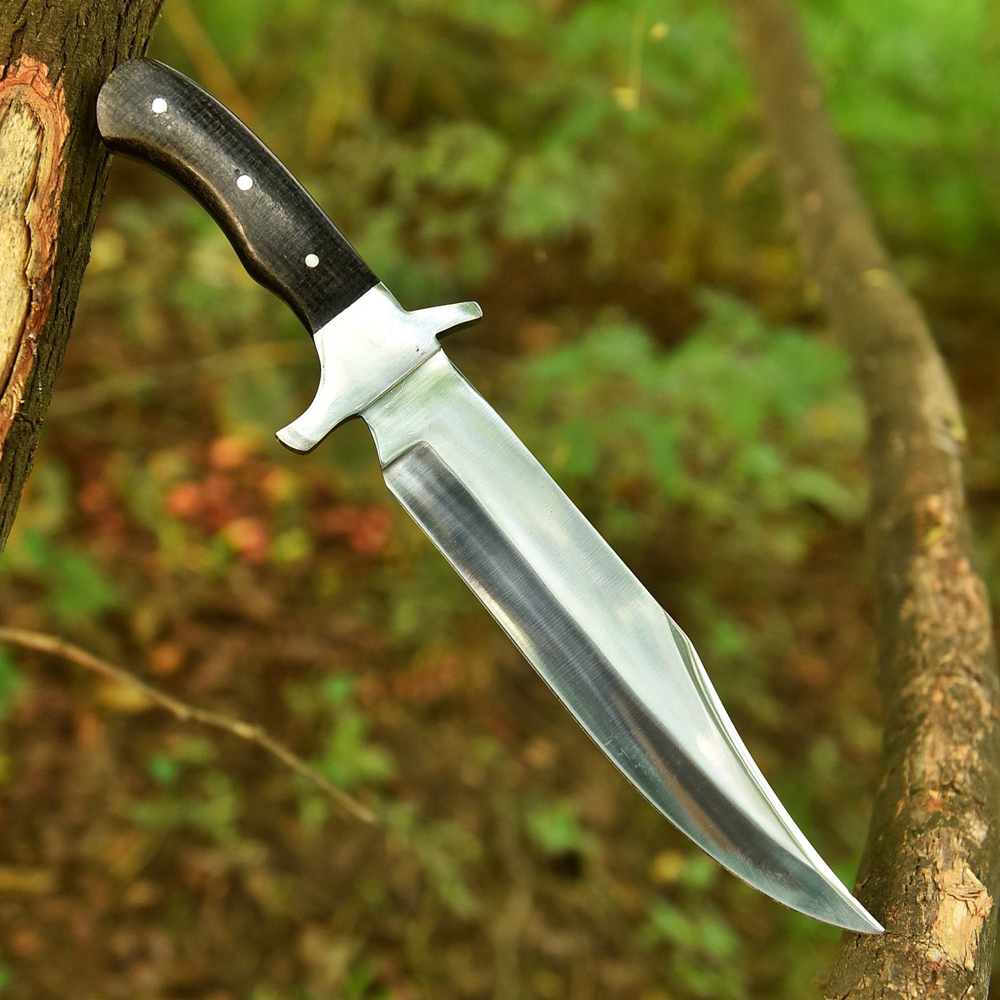 Handmade Bowie Carbon Steel D2 Blade Hunting Fix Blade Knife Micarta Handle