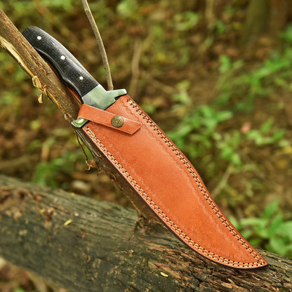 Handmade Bowie Carbon Steel D2 Blade Hunting Fix Blade Knife Micarta Handle