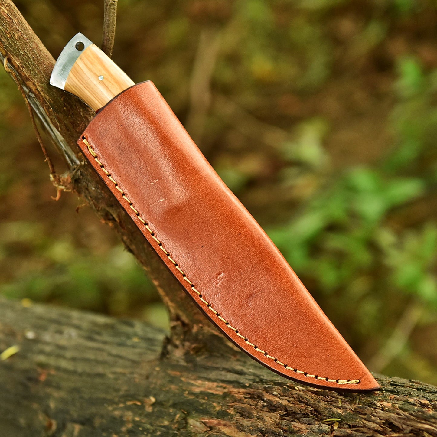 Hand Forged Full Tang Skinner Knife D2 Steel Blade Wood Resin Handle