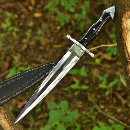 Camping Handcrafted Double Edge High Polish Carbon Steel Blade Dagger Knife