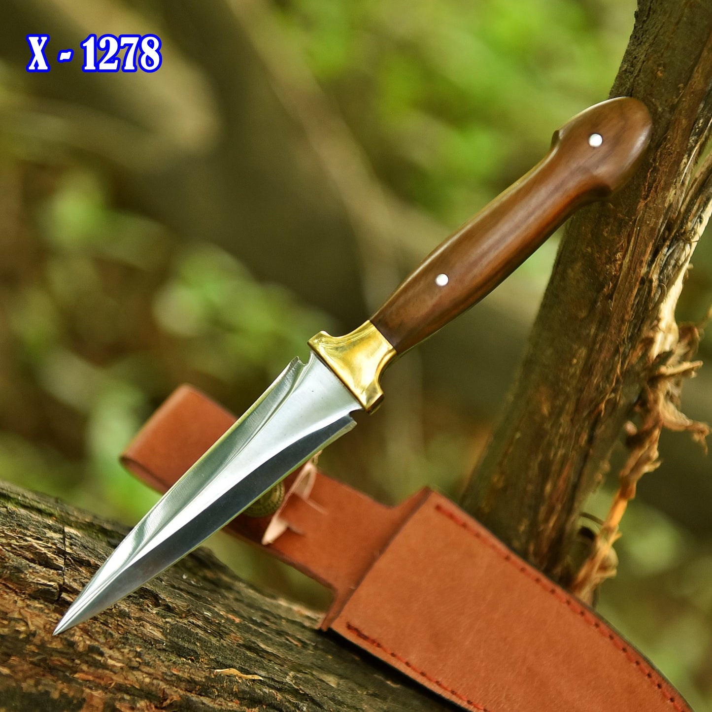 Handmade Carbon Steel Double Edge Dagger Knife Full Tang Knife EDC