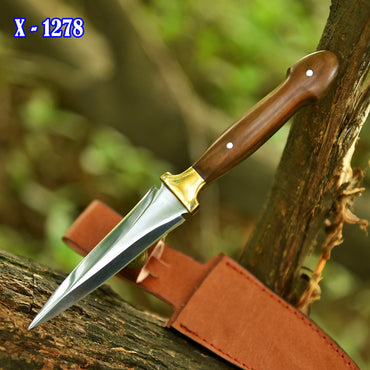Handmade Carbon Steel Double Edge Dagger Knife Full Tang Knife EDC