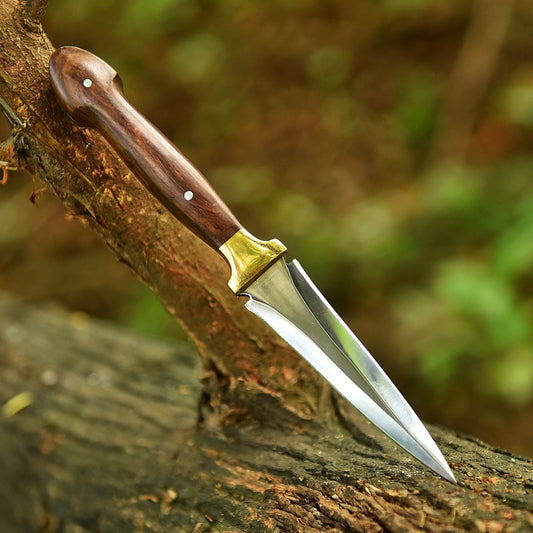 Handmade Carbon Steel Double Edge Dagger Knife Full Tang Knife EDC