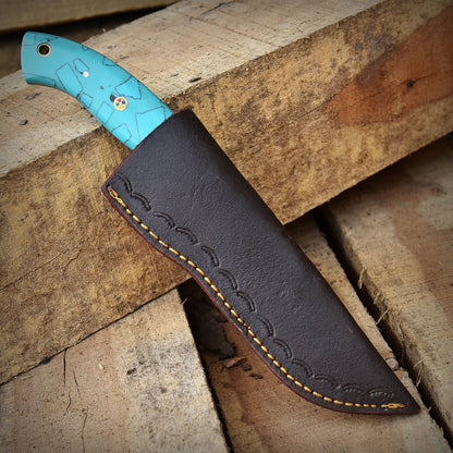 Custom Handmade Damascus Steel Blade Hunting Skinner Knife With Sheath