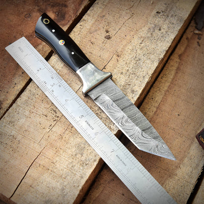 Custom Handmade Damascus Steel EDC Hunting Camping Skinning Knife