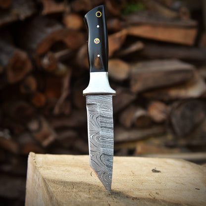 Custom Handmade Damascus Steel EDC Hunting Camping Skinning Knife