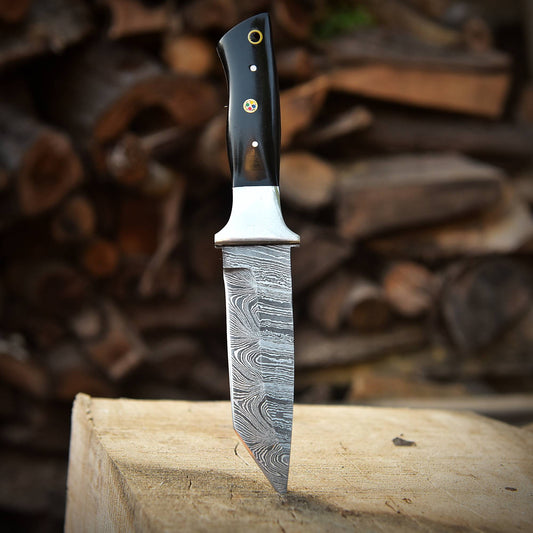 Custom Handmade Damascus Steel EDC Hunting Camping Skinning Knife