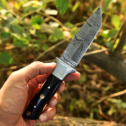 Custom Handmade Damascus Steel EDC Hunting Camping Skinning Knife