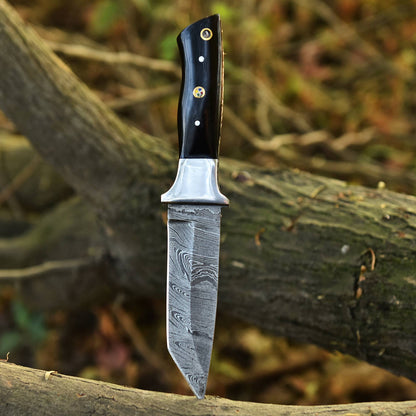 Custom Handmade Damascus Steel EDC Hunting Camping Skinning Knife