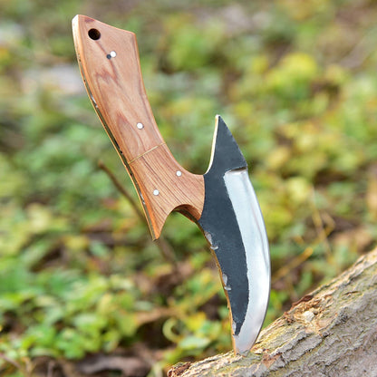 Hand Forged Carbon 1095 Steel Alaska Ulu Pizza Cutter Kitchen Knife