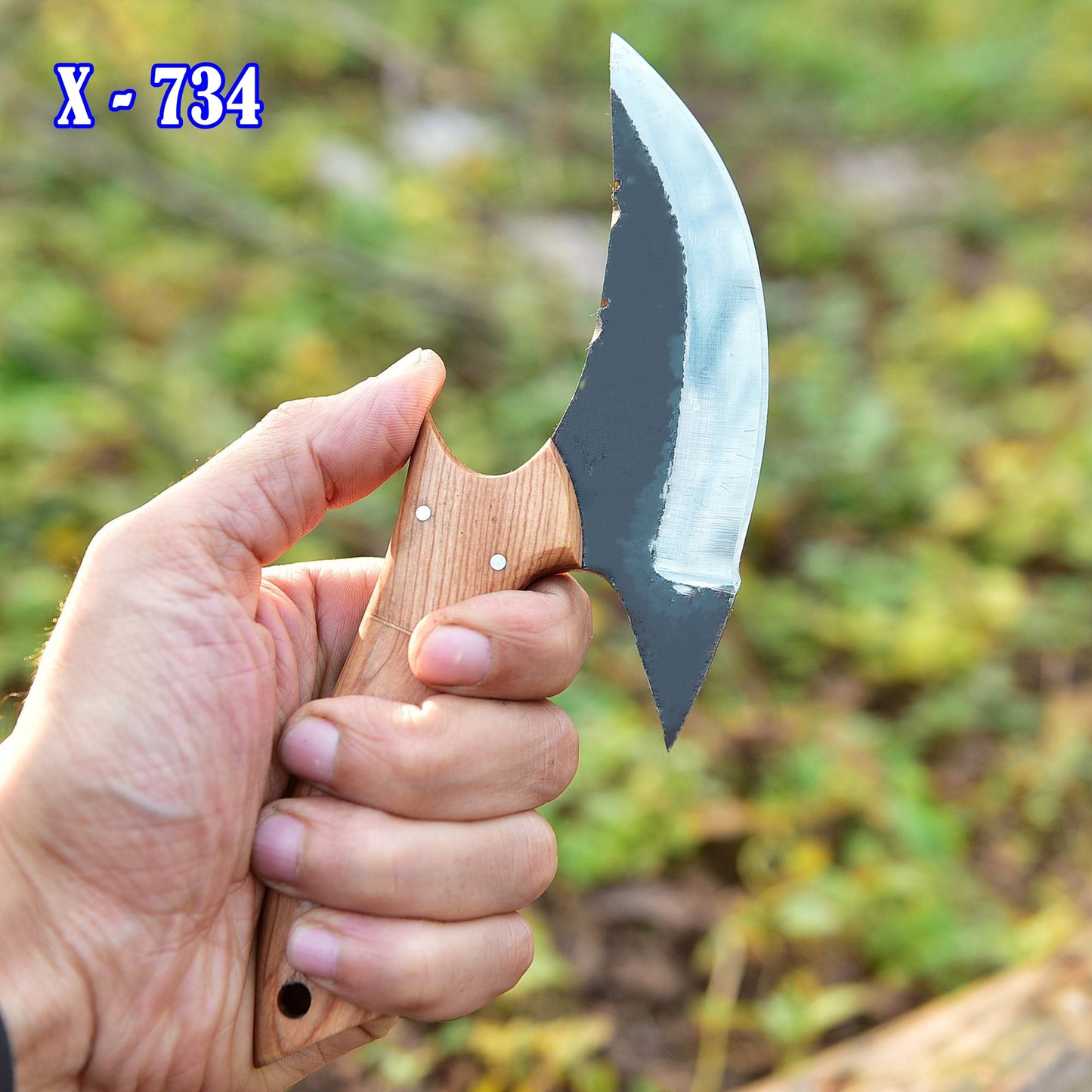 Hand Forged Carbon 1095 Steel Alaska Ulu Pizza Cutter Kitchen Knife
