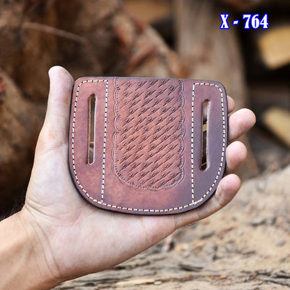 Heavy Duty EDC Handmade Top Grain Leather Folding Knife Sheath