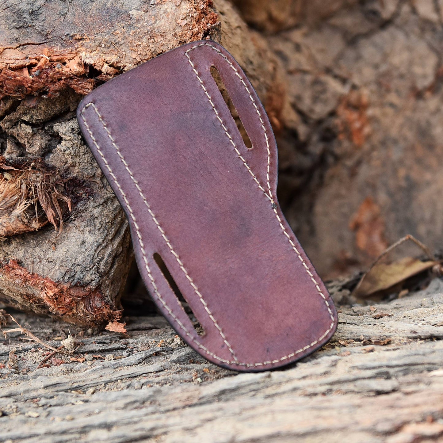 Hand Stitched Genuine Engraved Leather Fixed Blade Knife Sheath