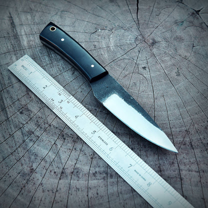 Handmade Carbon Steel Fixed Blade Skinner Outdoor Hunting EDC Knife