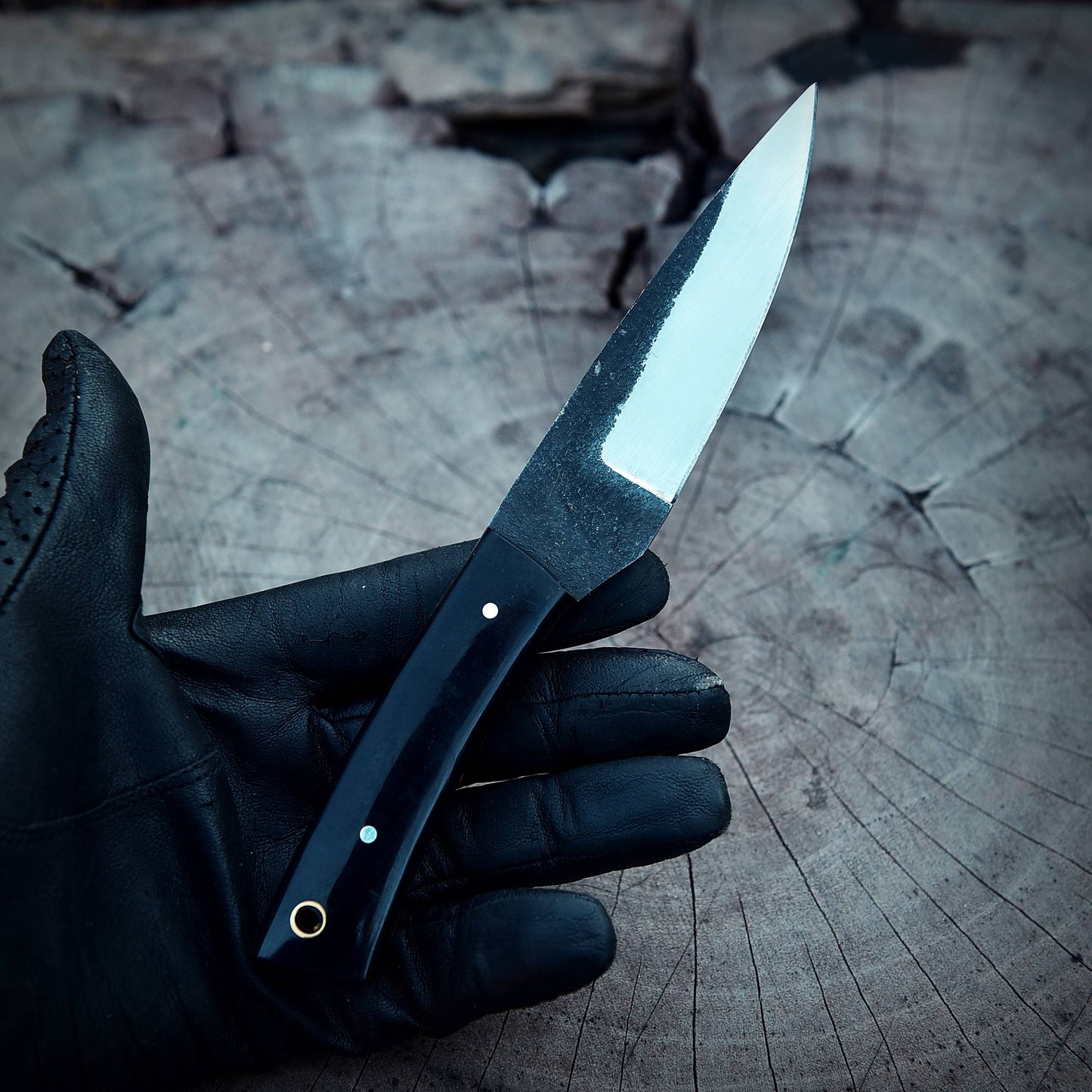 Handmade Carbon Steel Fixed Blade Skinner Outdoor Hunting EDC Knife