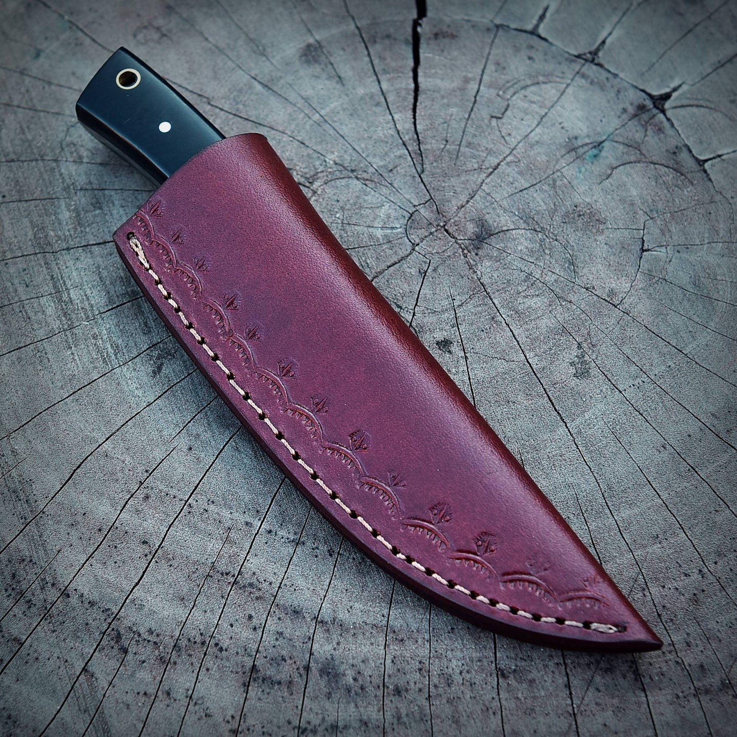 Handmade Carbon Steel Fixed Blade Skinner Outdoor Hunting EDC Knife