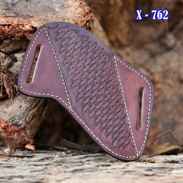 Custom Handmade Full Grain Leather Fixed Blade Knife Sheath