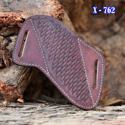 Custom Handmade Full Grain Leather Fixed Blade Knife Sheath
