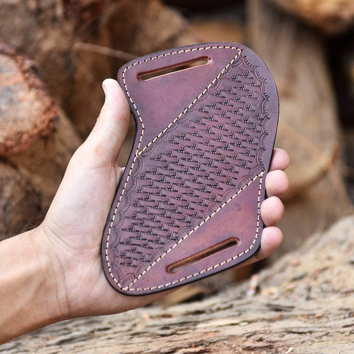 Custom Handmade Full Grain Leather Fixed Blade Knife Sheath