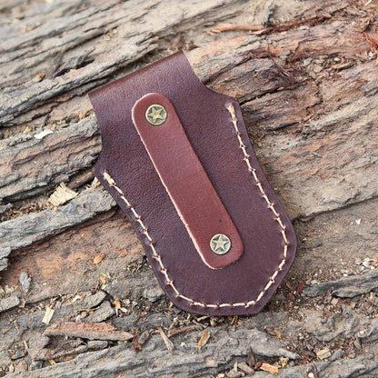 Custom Handmade Genuine Leather Outdoor Folding Knife Sheath