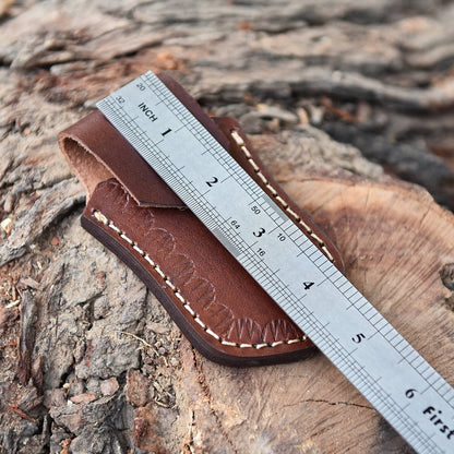 Custom Handmade Genuine Leather Outdoor Folding Knife Sheath