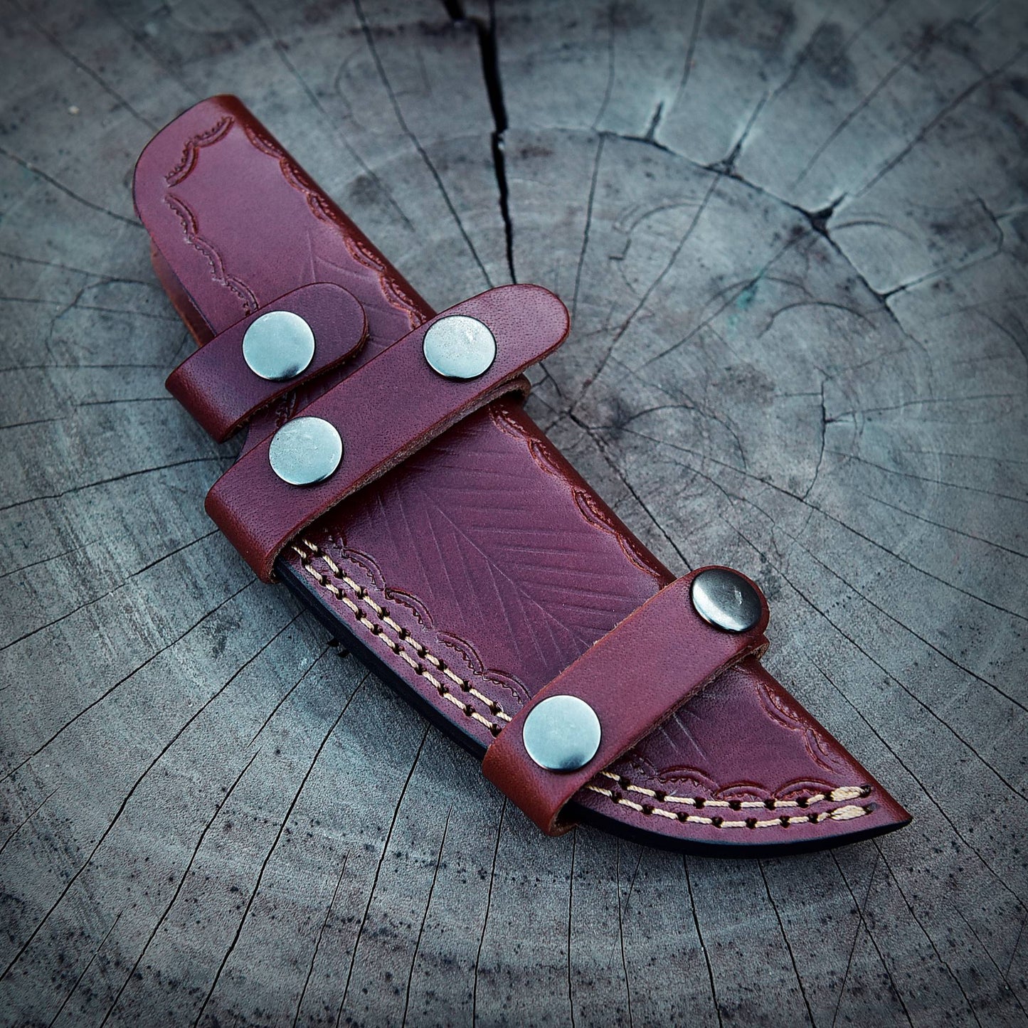 Custom Handmade Leather Tracker Skinner Fixed Blade Outdoor Knife Sheath