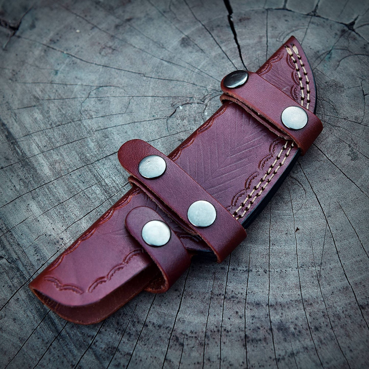 Custom Handmade Leather Tracker Skinner Fixed Blade Outdoor Knife Sheath