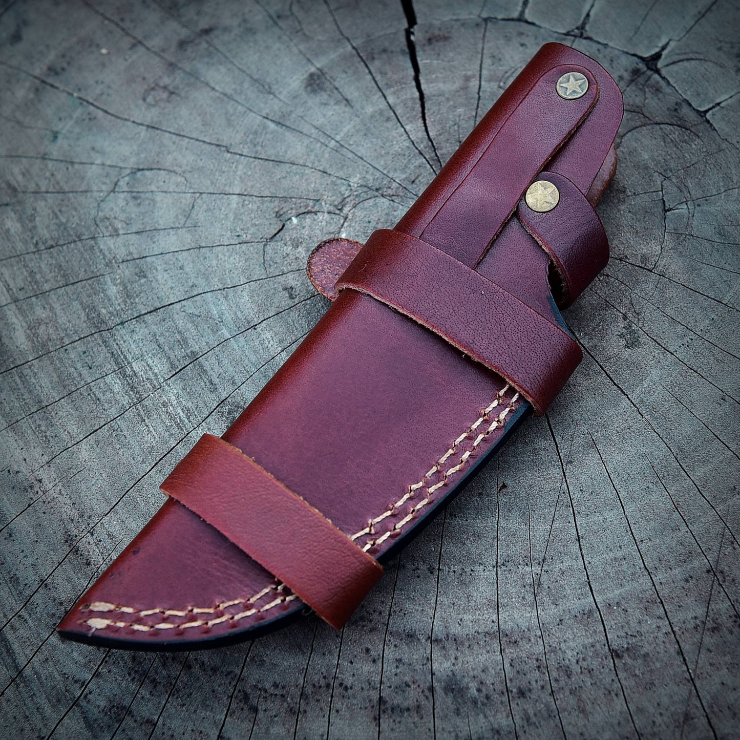 Custom Handmade Leather Tracker Skinner Fixed Blade Outdoor Knife Sheath